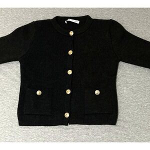 ZARA button down cropped  blazer  sweater Classic Dark gray sz small